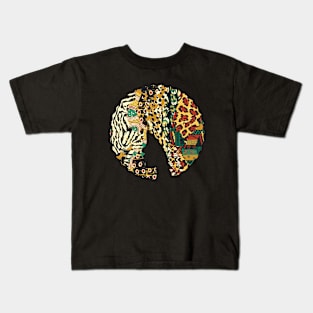 Afro Hair Woman with Animal African Pattern, Black History Kids T-Shirt